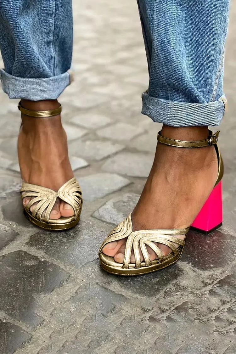 Sandy | Two-Tone Heel Sandals