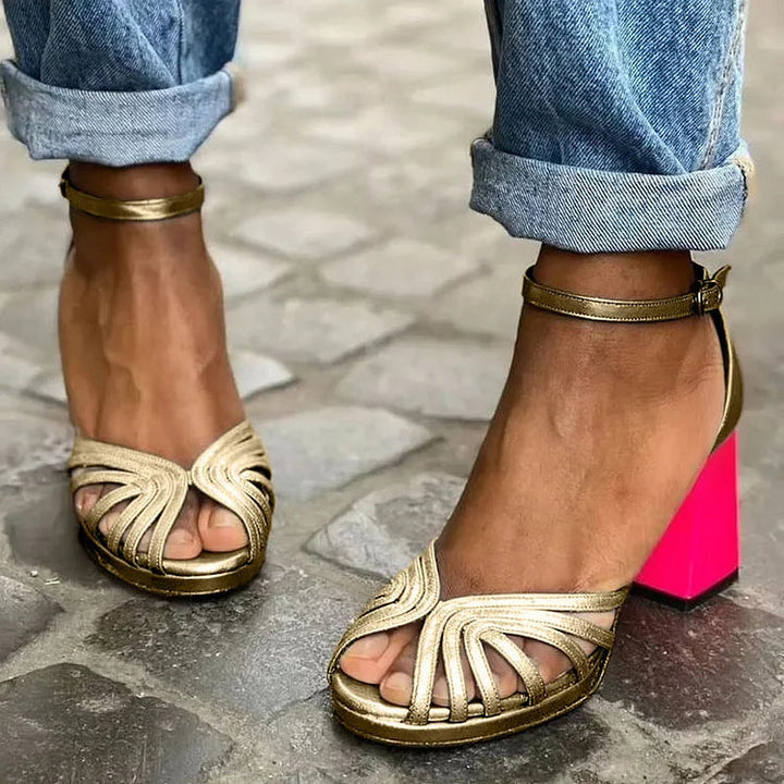 Sandy | Two-Tone Heel Sandals