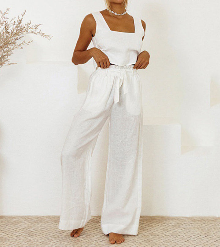 Alessia | Minimalist Top and Wide-Leg Pants Set