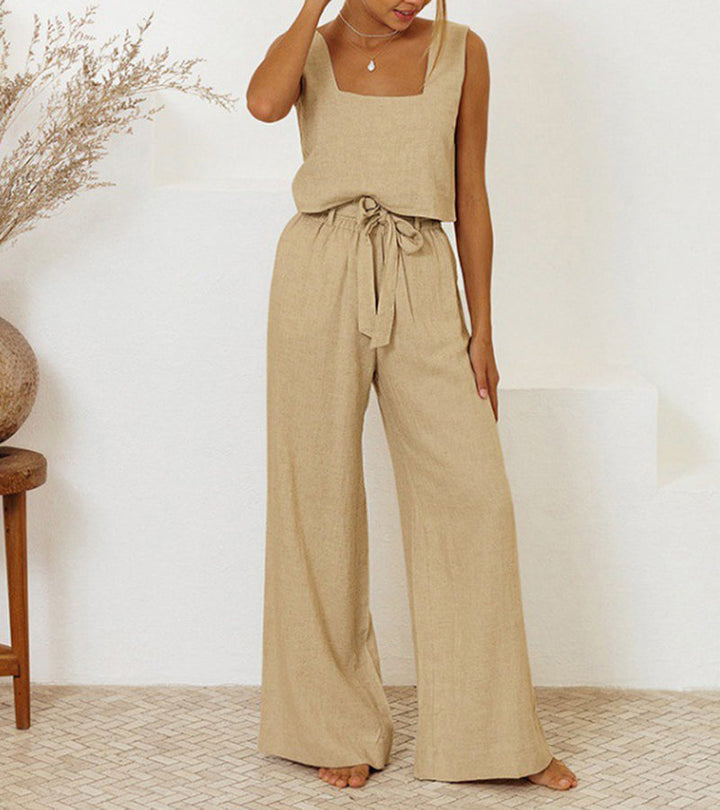 Alessia | Minimalist Top and Wide-Leg Pants Set
