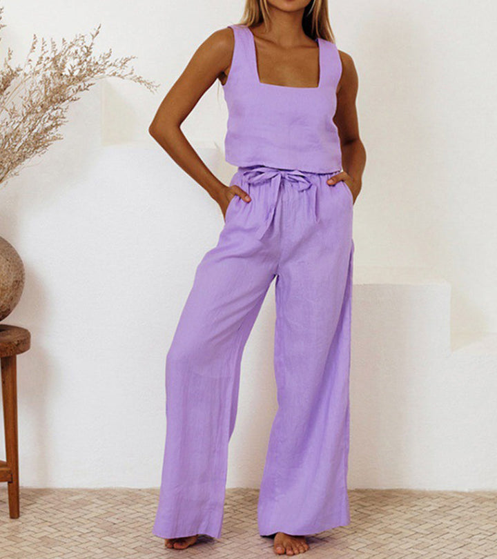 Alessia | Minimalist Top and Wide-Leg Pants Set