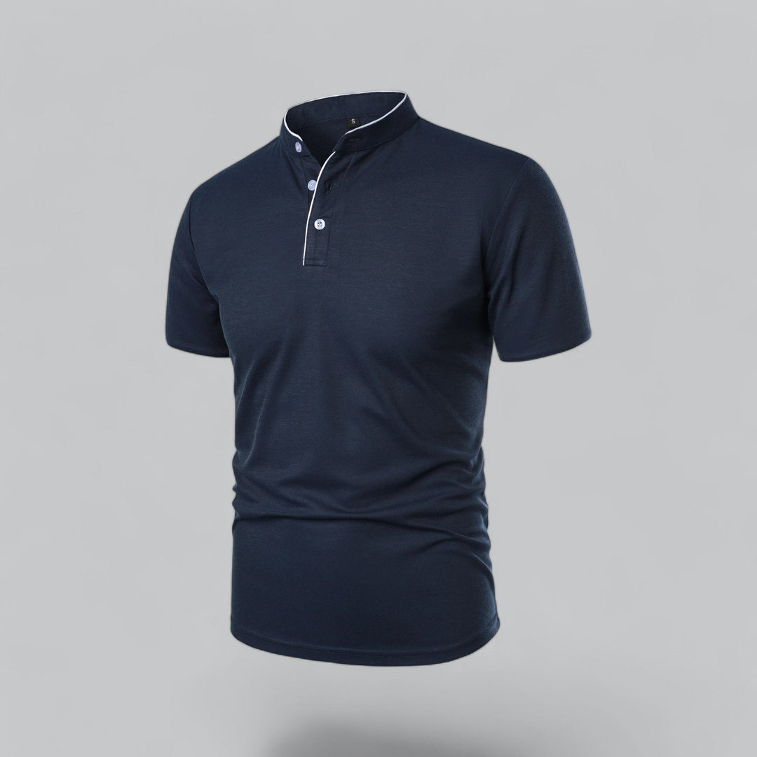 Louis | Collarless Polo Shirt