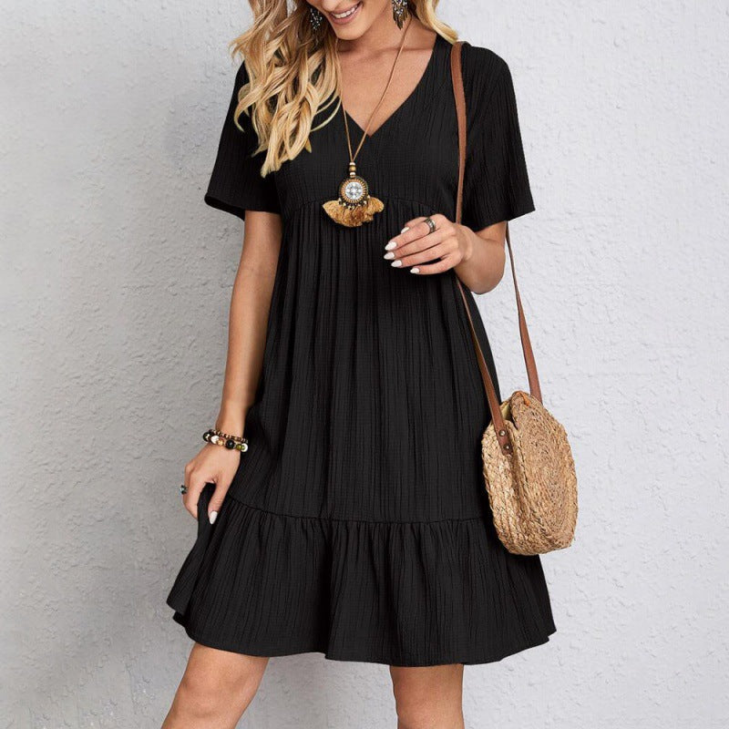 Skye | Ruffle Hem Smock Mini Dress