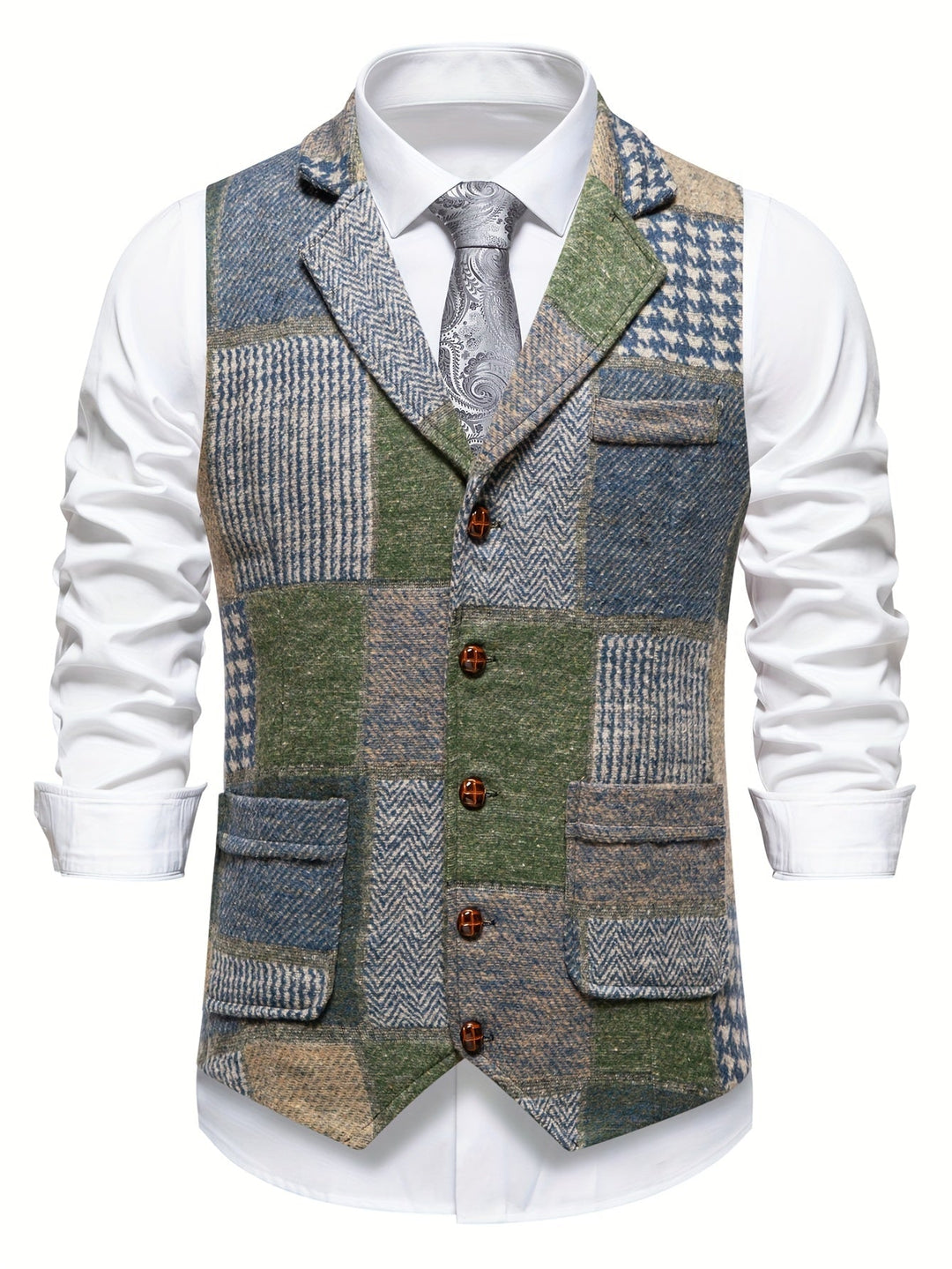 Atticus | Patchwork Tweed Waistcoat