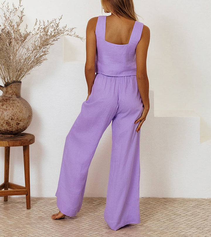 Alessia | Minimalist Top and Wide-Leg Pants Set