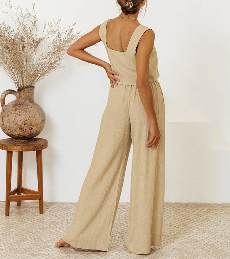 Alessia | Minimalist Top and Wide-Leg Pants Set