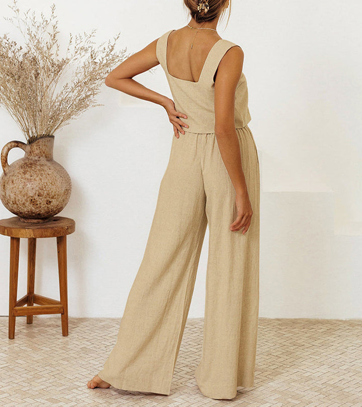 Alessia | Minimalist Top and Wide-Leg Pants Set