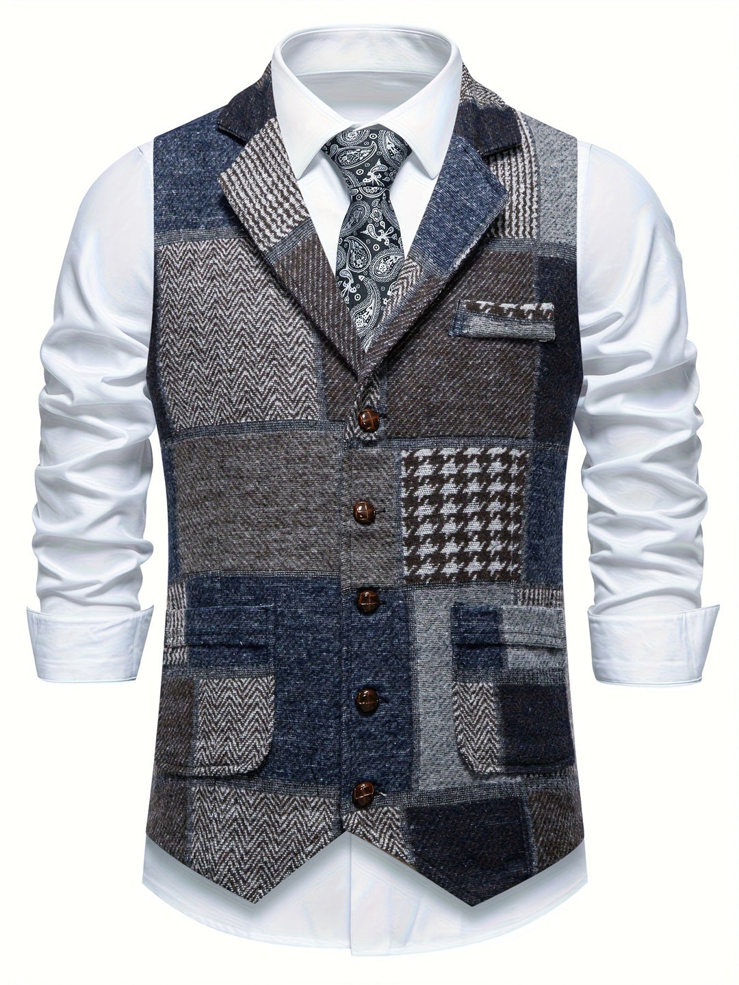 Atticus | Patchwork Tweed Waistcoat