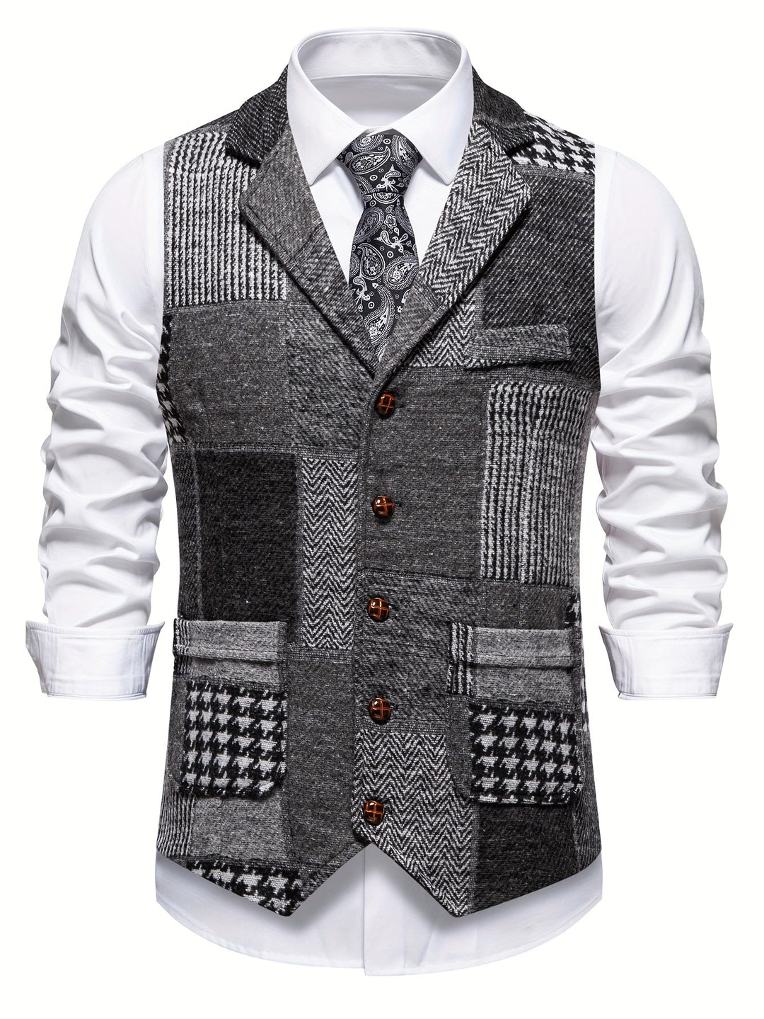 Atticus | Patchwork Tweed Waistcoat