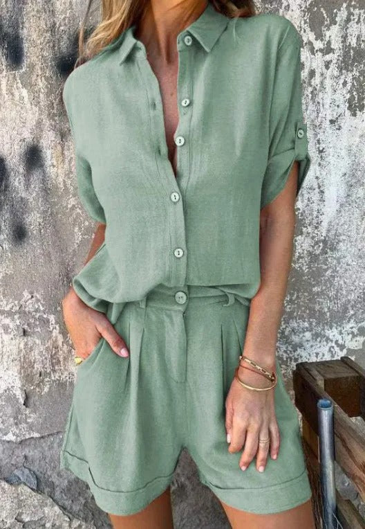 Roselyn | Breezy Buttoned Set